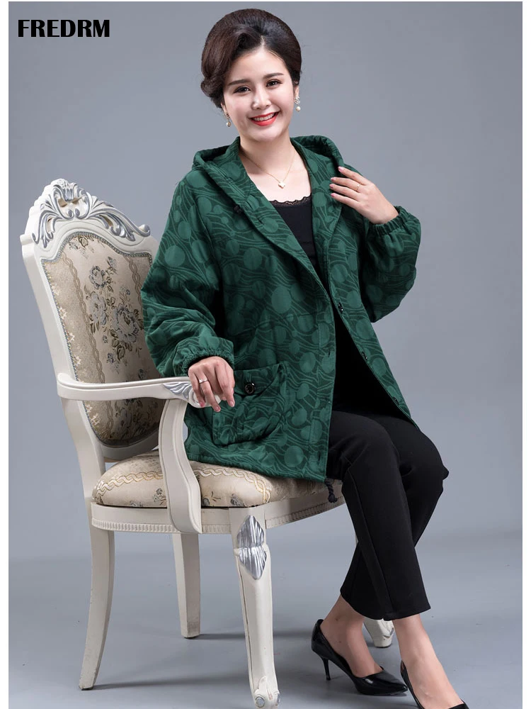 FREDRM Women Trench Coats Spring Autumn Plus Over Size 6XL 7XL 2020 New Female Dot Outerwear Middle-aged Lady Windbreaker