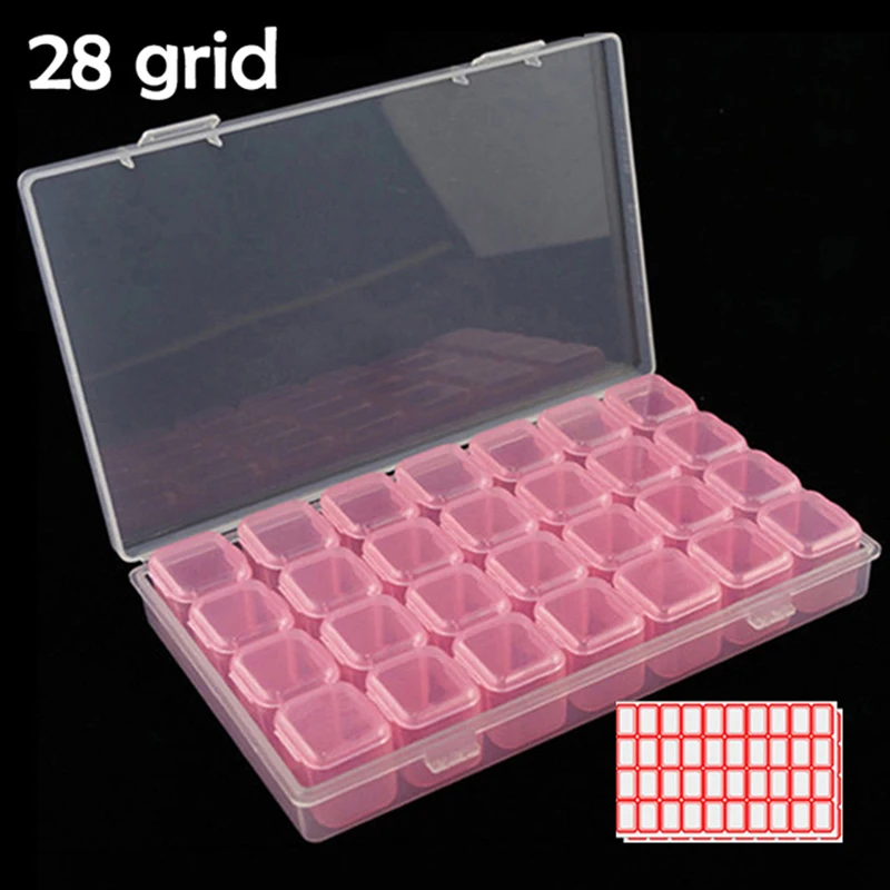 28 grid Dismountable diamond painting Accessories Storage boxes Diamond Embroidery Cases PP plastics Box Organizer Home