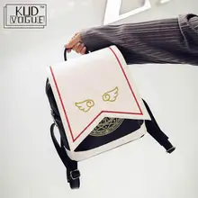Kawaii Рюкзак PU женский рюкзак с крыльями ангела аниме карты Captor Sakura мини Cardcaptor Sakura печать Школьные Сумки Sac 8446