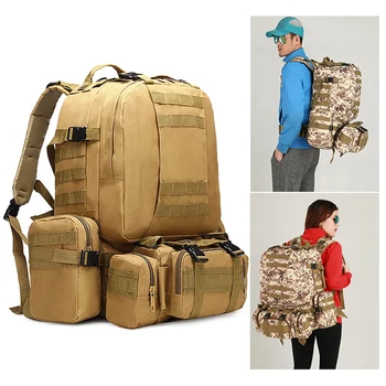 

Hunting 50L Military Backpack,4 in 1 Large Tactical Backpack, 600D Nylon Army Camo Molle Survival Camping Hiking Backpack