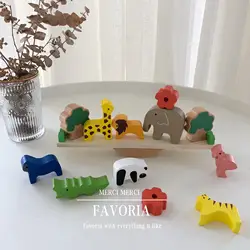 Детские игрушки и младенцев зоопарк баланс деревянные качели наложения строительные блоки для раннего образования комплект одежды для