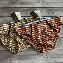 Новинка! Atlantic сексуальное мужское нижнее белье модальный спандекс бриф скольжения полосатый размера плюс