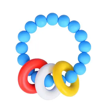 

2020 Food Grade Silicone Baby Teether Colorful Soothing Teething Ring Non-toxic Chewing Toys Dental Care Infant Supplies