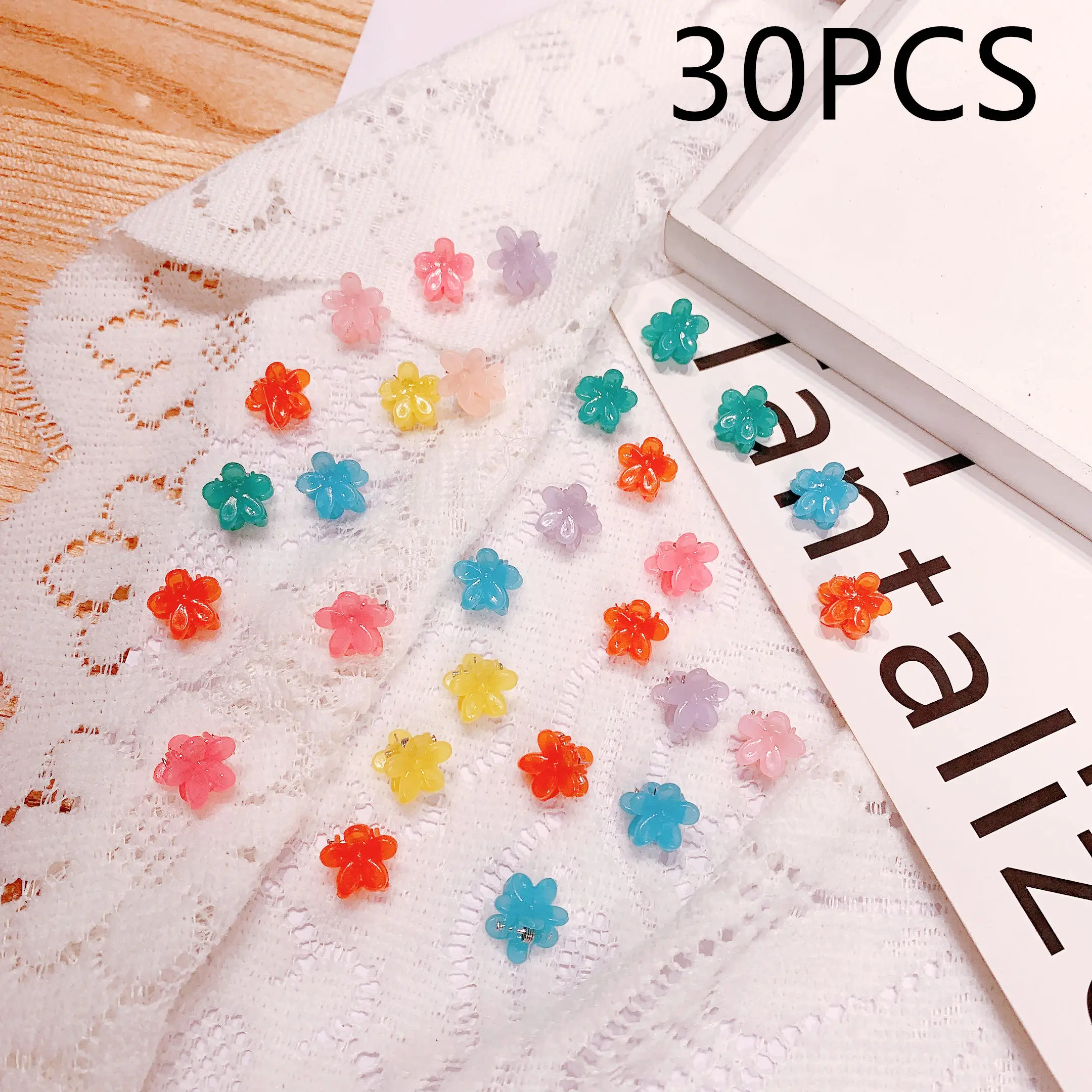 large hair clip 30/50PCS Set Girls Cartoon  Colorful Flower Mini Hair Claws Kids Sweet Hairpins Children Fashion Hair Accessories Cute Hair Clip goody hair clips