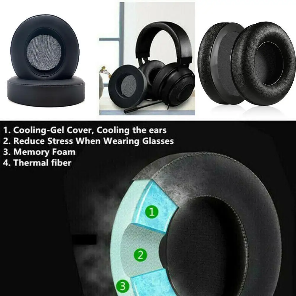 Низкая цена губка белок кожа Материал амбушюры для Raze Kraken Pro 2015 7 1 USB вкладыши