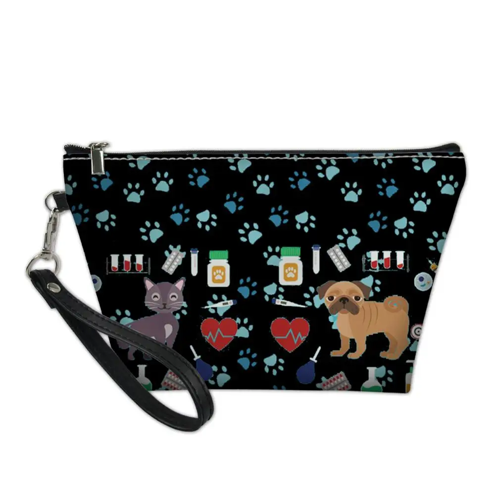 Милая косметичка для кошек и собак, водонепроницаемая косметичка для путешествий, ветеринарная схема, сумка для хранения, сумка для туалетных принадлежностей с бульдогом - Цвет: HK4084Z8