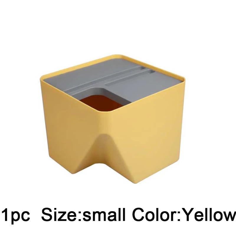 1pc small yellow Кухонный мусорный бак, мусорная корзина, наборная сортировка, нулевые отходы, компост, мусорный ящик, мусорная корзина, барная комната - Цвет: 1pc small yellow