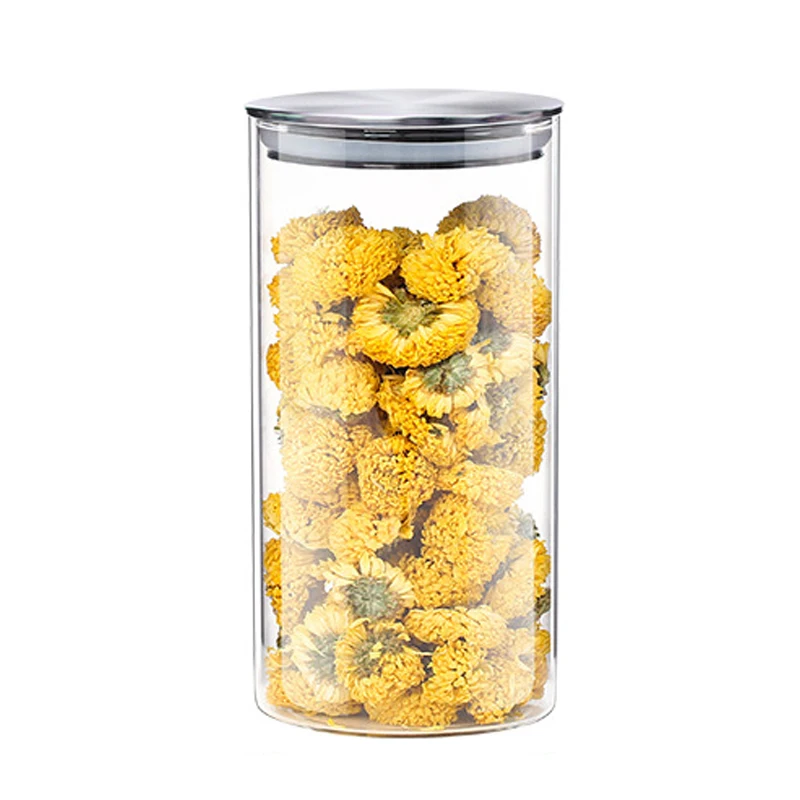 ELEG-Food Storage Glass Jar No Lead Kitchen Storage Bottles Sealed Cans With Cover Large Capacity Candy Glass Jars Tea Box - Цвет: Orange