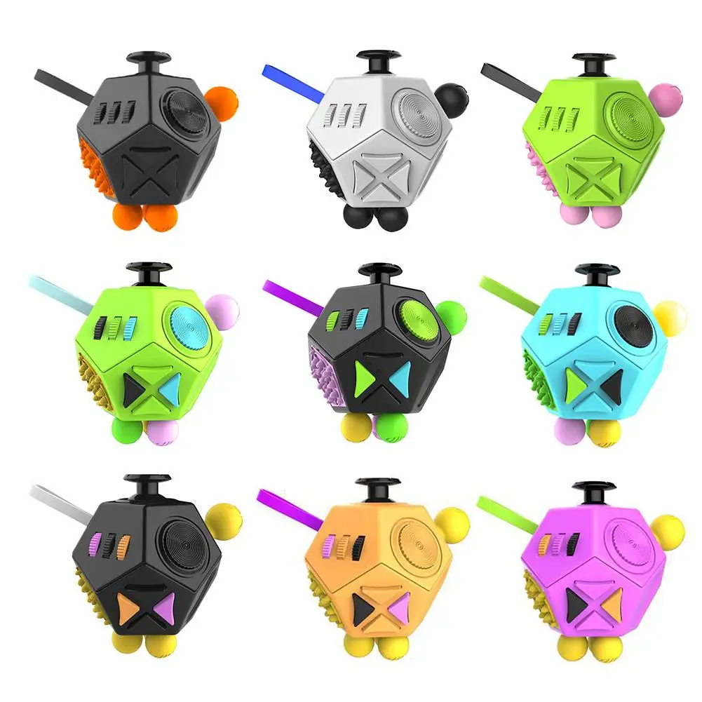 

12-Face Miniature Novelty Toy Reduce Anxiety Stress for Adults Kids' Strange Toy Decompression Cube Fidget Twiddle Dodecagon