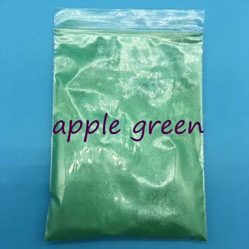 10g Colorful Pearl Powder for make up,many colors mica powder for nail glitter,Pearlescent Powder Cosmetic pigment - Цвет: Apple Green