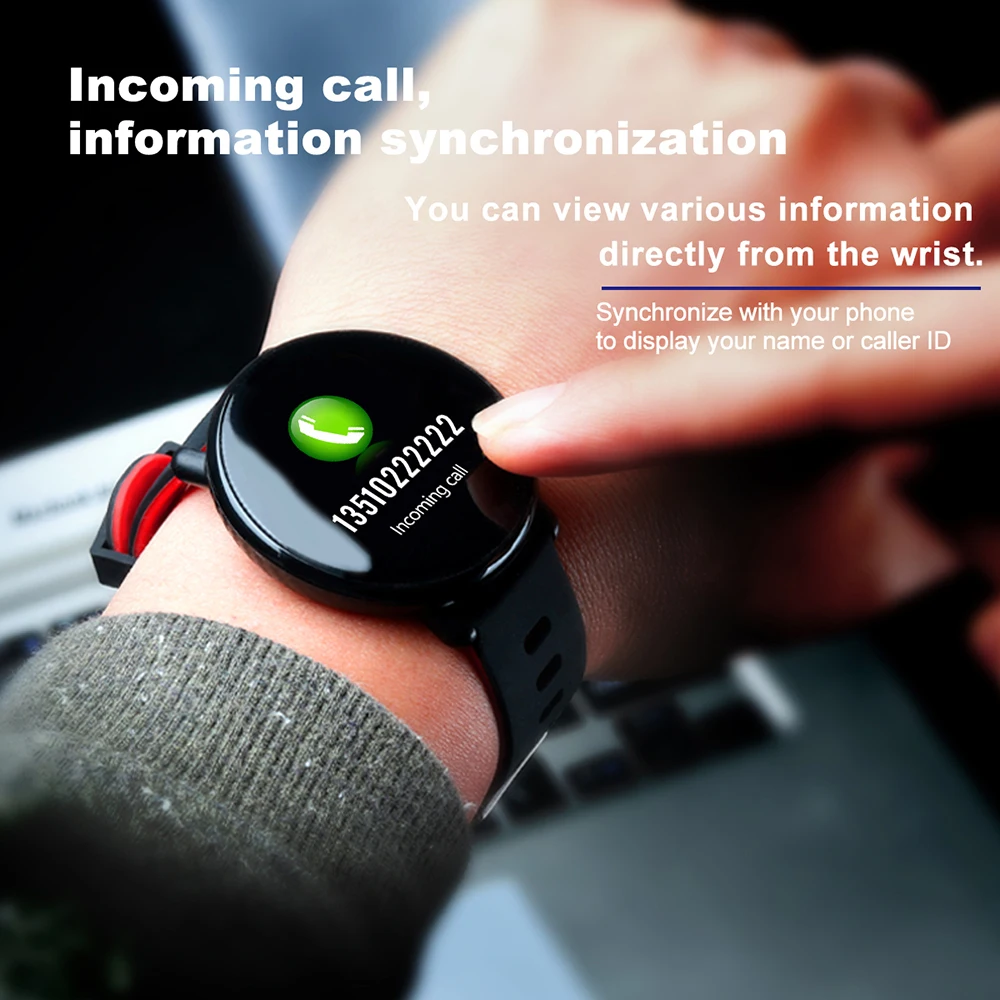 BINSSAW Smart Watch K1  IP68 Waterproof IPS Color Screen Heart Rate Blood pressure Monitor Fitness tracker Sports Smartwatch Men