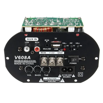 

12V/220V 80W High Power Bass Car Hi-Fi Subwoofer Amplifier Board Module TF USB