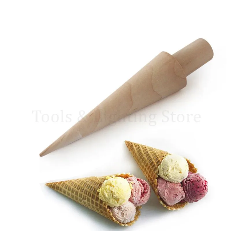 Description Picture 3 of itemWooden Ice Cream Cone Mold DIY Egg Roll Omelet Waffle Roller Pastry Roll Baking Decorating Tools