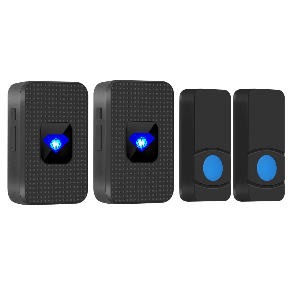 Outdoor Wireless Doorbell Security Calling Button Ofiice Home Door Bell IP55 Waterproof Smart LED Light Receiver Welcome Bells 