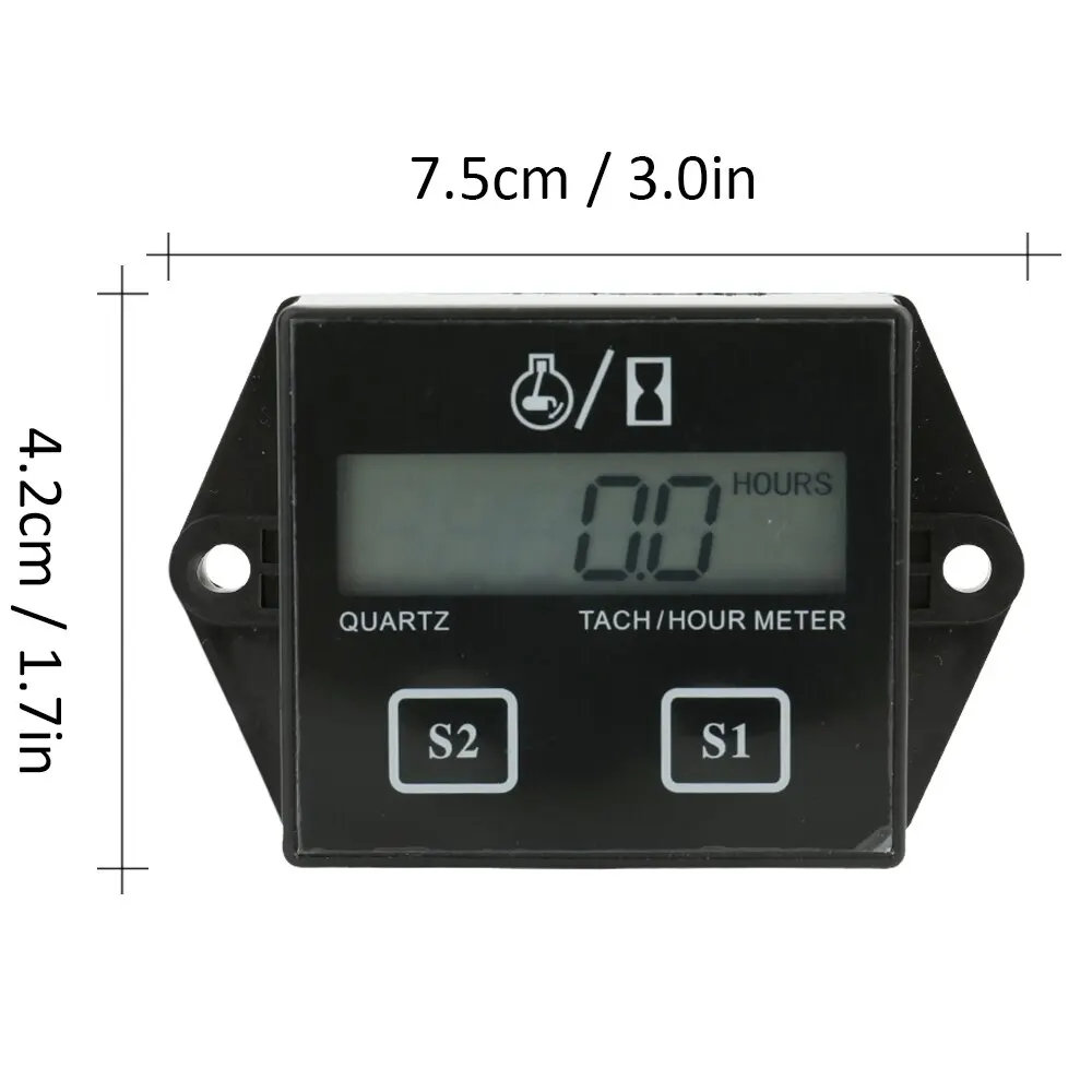 LCD Digital Display Engine Tach Hour Meter Motor Sroke Engine Car Motorcycle Boat Speedometer Car Styling