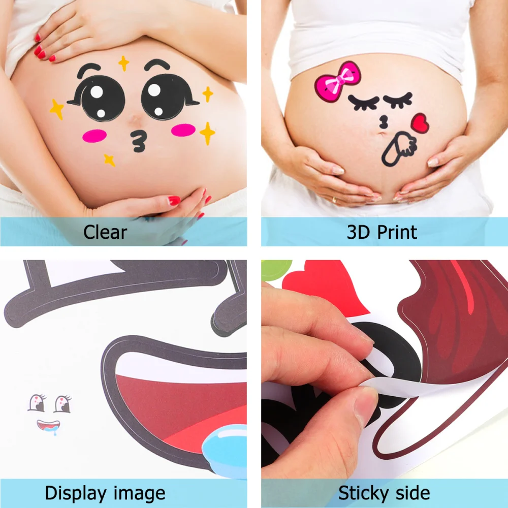 4pcs/set Pregnancy Photographs Belly Painting Photo Stickers Multi-color Maternity  Accessories For Pregnant Women Random