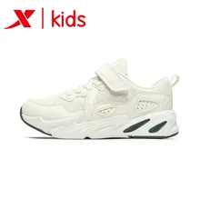 Xtep/Повседневная Спортивная обувь из сетчатого материала для девочек; Студенческая прогулочная обувь; Детский Светильник; Детские сетчатые спортивные кроссовки на липучке; 681114329181