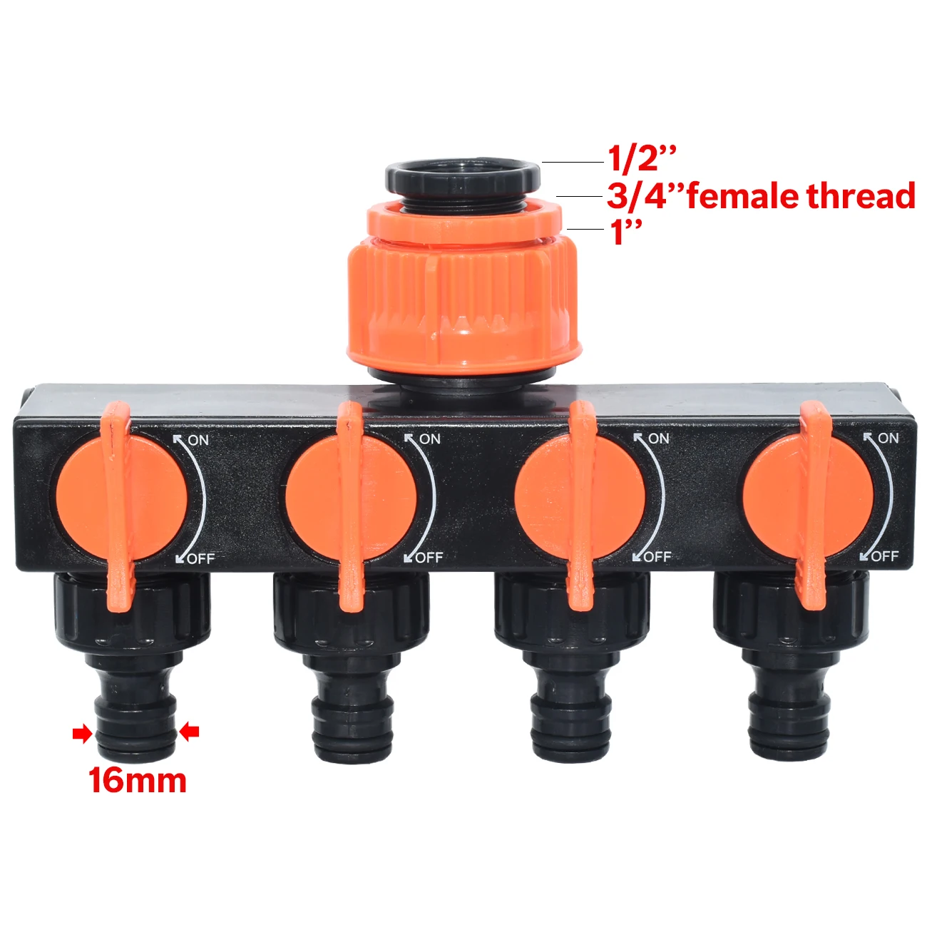 KESLA Greenhouse Garden Water Splitter 1/2 to 3/4 to 1 Connector w/ Valve to 8/11 4/7mm PVC Hose Irrigation System Fitting