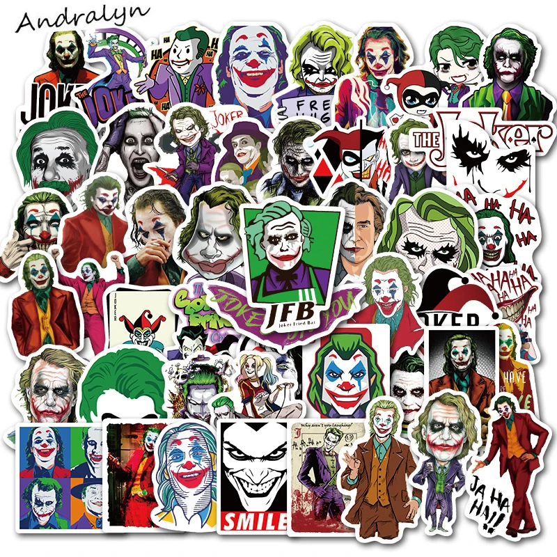 50 Pcs/Set Clown Cartoon Stickers For Bicycle Laptop Luggage Skateboard Motocycle Doodle Decor Helmet Surfboard DIY Stickers
