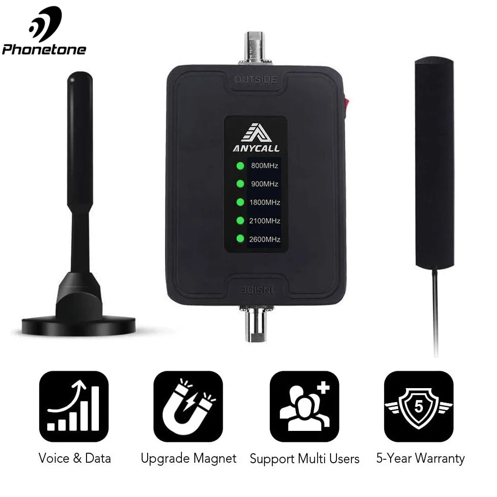 Усилитель сотового сигнала 3G 4G LTE 800/900/1800/2100/2600 МГц