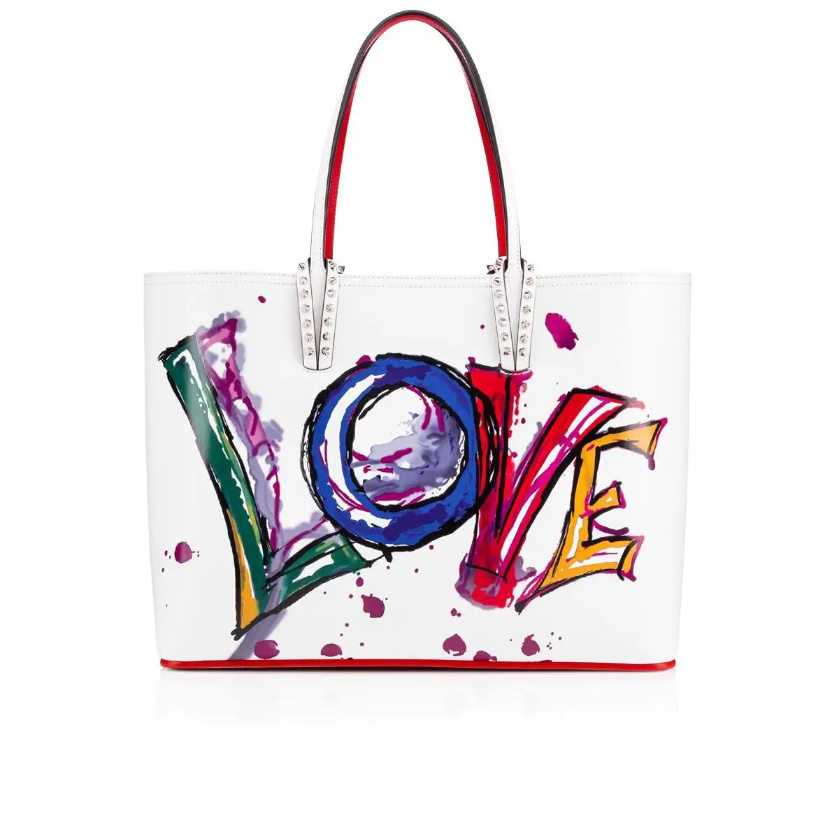 Большая вместительная сумка на плечо с заклепками, черные, белые женские сумки с надписью «Leopard Love Heart», повседневные модные женские сумки для покупок