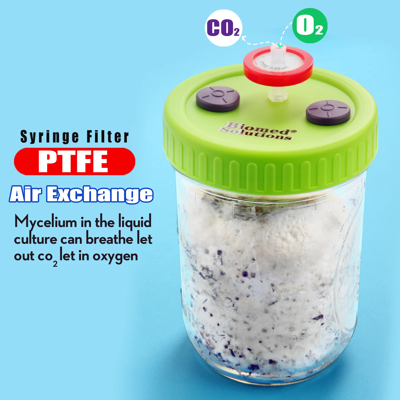 Liquid Culture Lids-Autoclavable WIDE Mouth Jar Lids with Heavy Duty Injection Port for Mushroom Cultivation