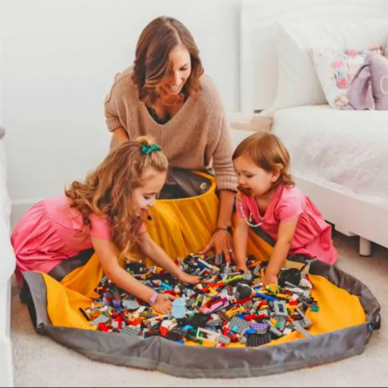 Новая портативная Детская сумка для хранения игрушек и игровой коврик Lego Toys Organizer