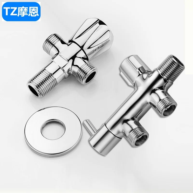 Двойной контроль Т-разъем угловой клапан с переключателем медный распределитель воды один в две камеры горшок стиральная машина двойной Wate