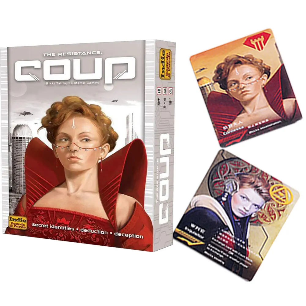 Переворот игра полная английская версия настольная игра для вечерние Семейные карточки игры - Цвет: Coup