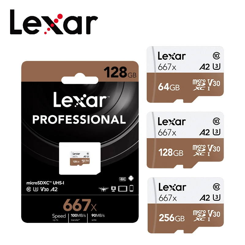 Lexar A2 U3 100 МБ/с./с 256 ГБ 128 Гб 64 Гб micro sd карта SDXC флэш-карта памяти micro sd TF карта для Gopro/DJI/nintendo переключатель