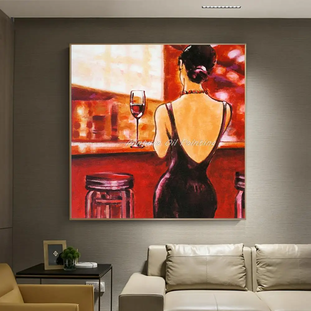 Mintura Handgemalte Moderne Sex Bar Mädchen Ölgemälde Auf Leinwand Abstrakte Große Wand Kunst Bilder Für Wohnzimmer Roon Hause dekoration _ Foto Foto Bild