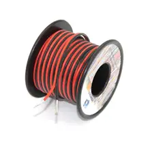 16 awg Электрический провод с силиконовой оплеткой 2 проводника параллельная проводная линия 18 м [черный 9 м красный 9 м] Подключение кислорода луженая медь