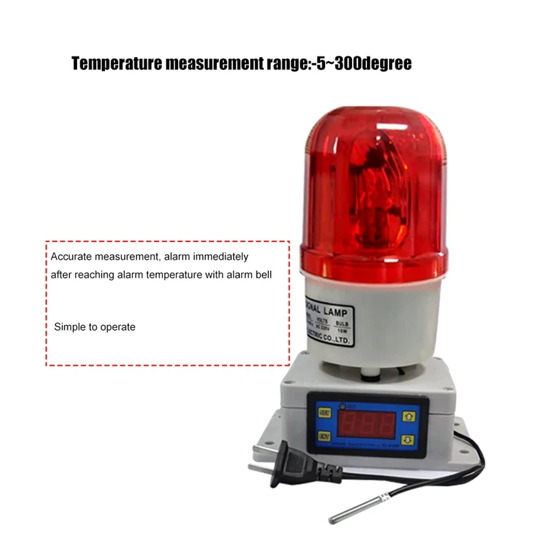 Термостат с температурным сигналом для комнатной фермы, Температурная сигнализация с высокой и низкой температурой 110-220 В, вилка США