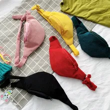 Женская детская мини поясная сумка с милым принтом, модный нагрудный холщовый карман, пояс для денег, Женская поясная сумка с вышивкой, T-12540