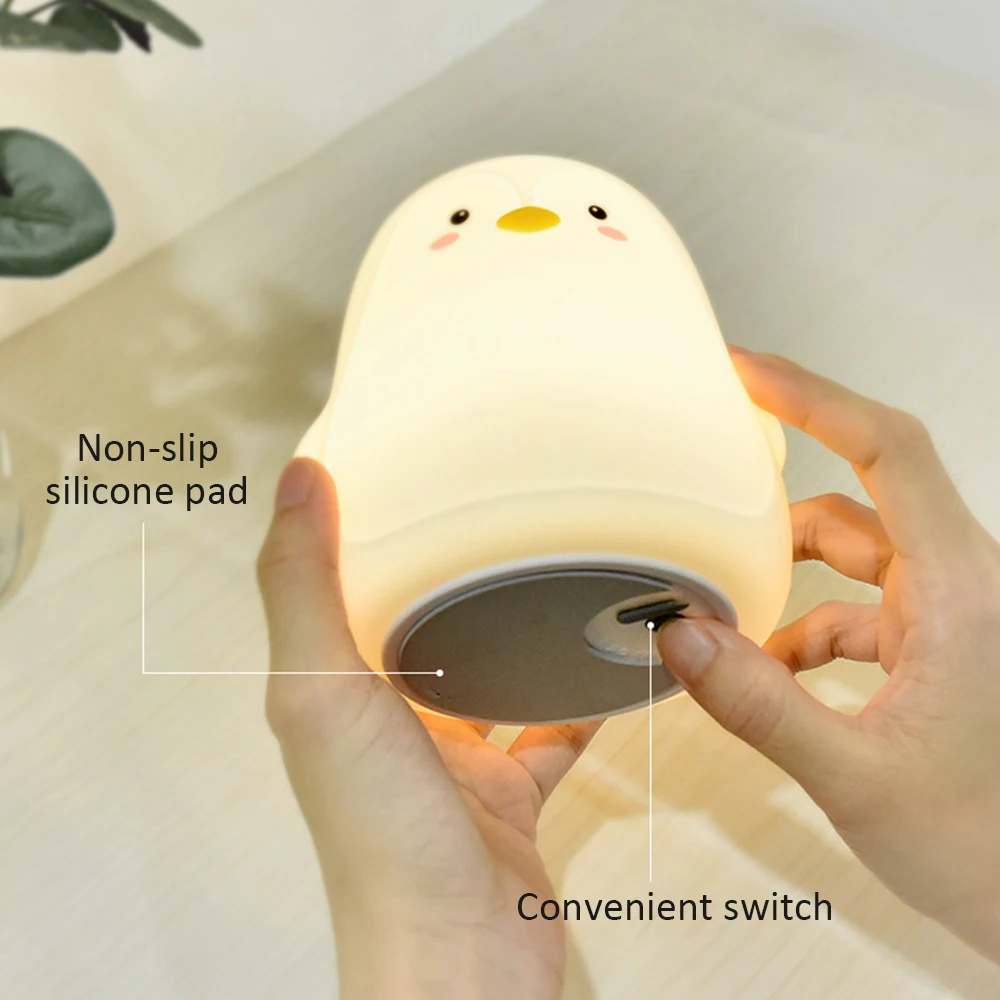 Пингвин из силикона сенсорный датчик ночной Светильник Перезаряжаемый ...