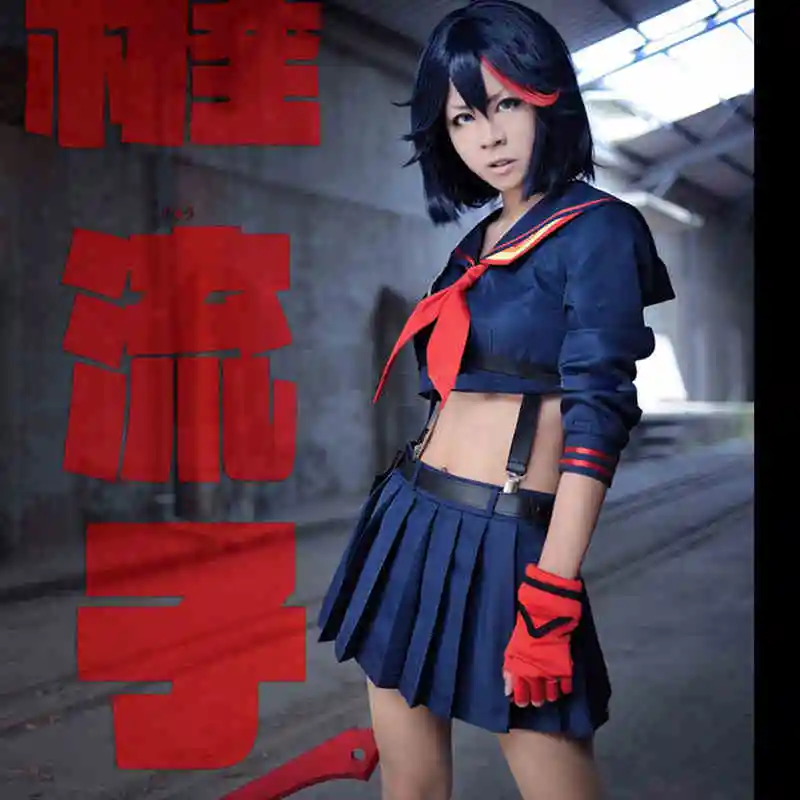 Аниме Косплей Kill La Kill Matoi Ryuuko Косплей Костюм женская униформа повседневные костюмы топ + юбка костюмы моряка