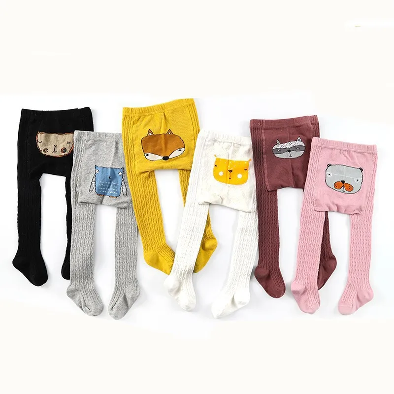 

Autumn Baby Girl Pantyhoes Knitted Cartoon Baby Cotton Baby Underpants PP Pantyhose Tights for Newborn Baby Girls