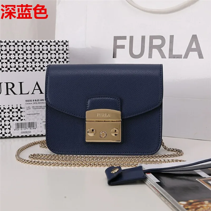 Оригинальные женские сумки FURLA, высококачественные женские кожаные сумки Furla темно-синего цвета, размер S 16,5 см x 12 см x 8 см - Цвет: 1