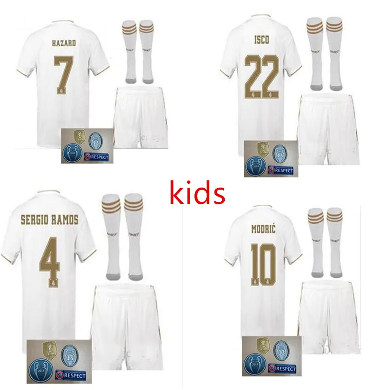 19/20 Новый Реал Мадрид Футбол Джерси дома от 3RD Hazard ISCO HAZARD 2020 Детская футбольная