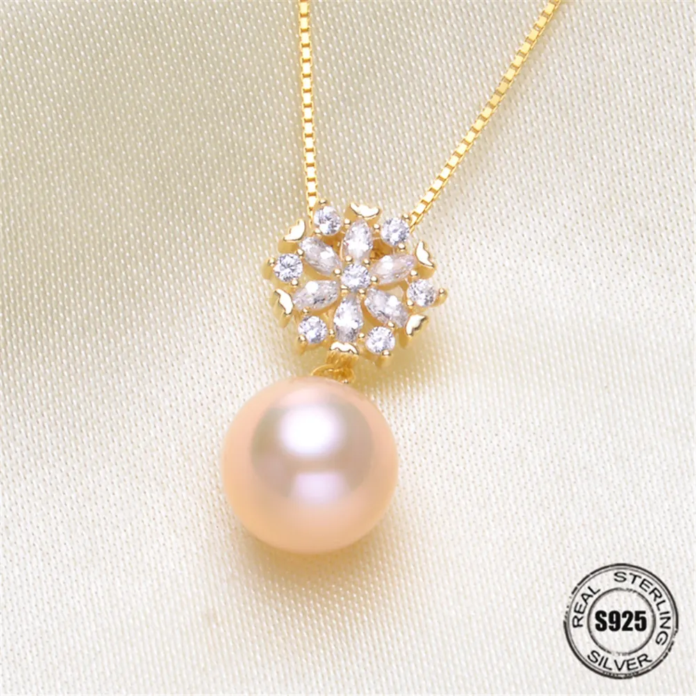 

New Arrival Silver Gold Color Pendant Mounts DIY oysters Pearl S925 Sterling Silver Pendant Findings Settings Jewelry Beads