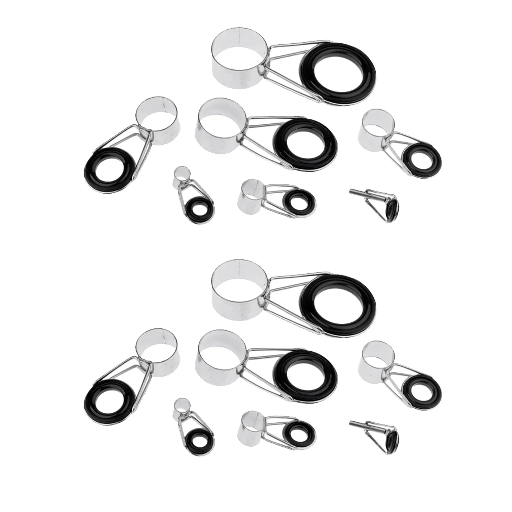 14Pcs Fishing Rod Guide Ceramic Ring Telescopic Surf Casting Fishing Rod Tips