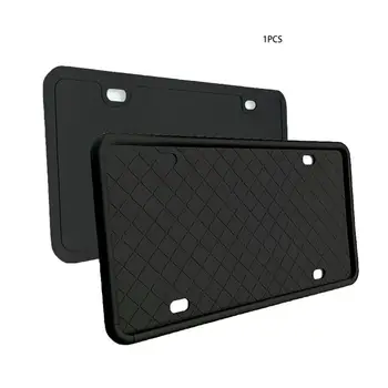 

License Plate Frame Silicone North America scratch-resistant rust-proof car license cover holder black 1pcs