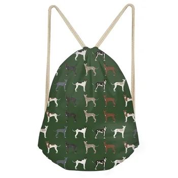 

Aulaygo Cute Greyhound Print Fashion Women Drawstring Bags Puppy Pattern Students Backpacks Softback Travel Storage Sack Mochila