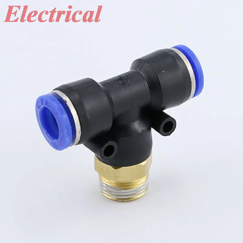 1Pc Pneumatico 1/8 "1/4" 3/8 "1/2" Bsp Filetto Maschio 4Mm 6Mm 8Mm 10Mm 12Mm 16Mm T Raccordo Rapido One Touch