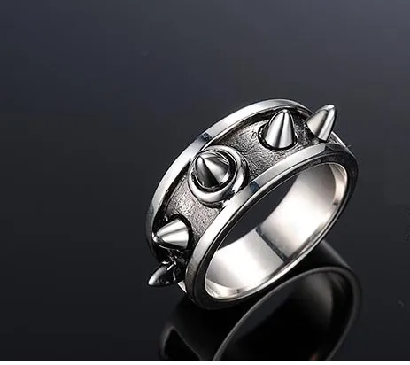 

100%925 silver men's ring domineering fashion Japanese and Korean version of personalized self-defense ring custom