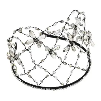 

Baroque Vintage Crystal Rhinestone Tiaras Crowns Mesh Net Headband for Women Girl Pearl Head Buckle Bride Wedding Hair Jewelry