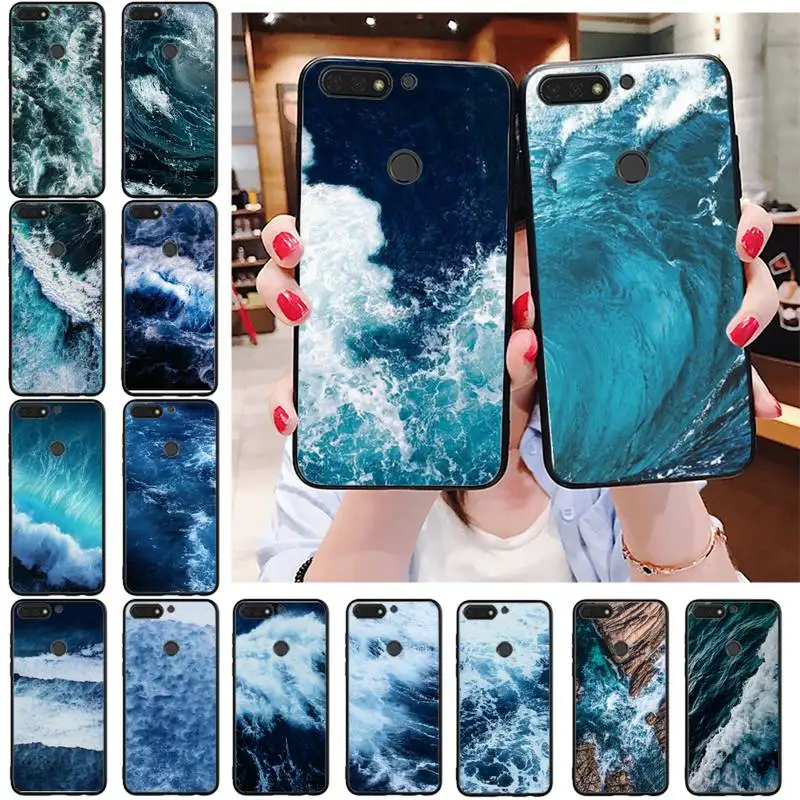 Высококачественный чехол для телефона Babaite с голубыми морскими волнами Huawei Honor 8X 9