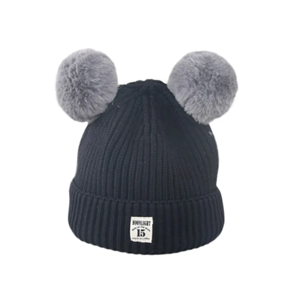 Baby Winter Hats kids knitted hat double wool hat boys girls Crochet Beanie for Toddler Bonnet Newborn Photography P