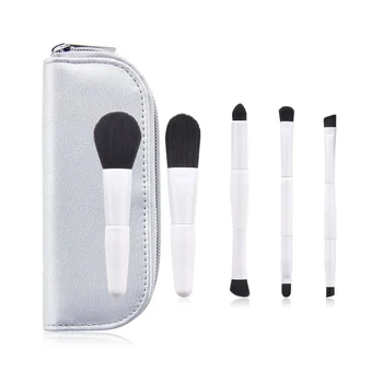 

VVHUDA Professional Travel Brush Kit Makeup Brushes Set 5Pcs Mini Cruelty Free Duo End Brush Cosemetic Eyeshadow Tools with Bag