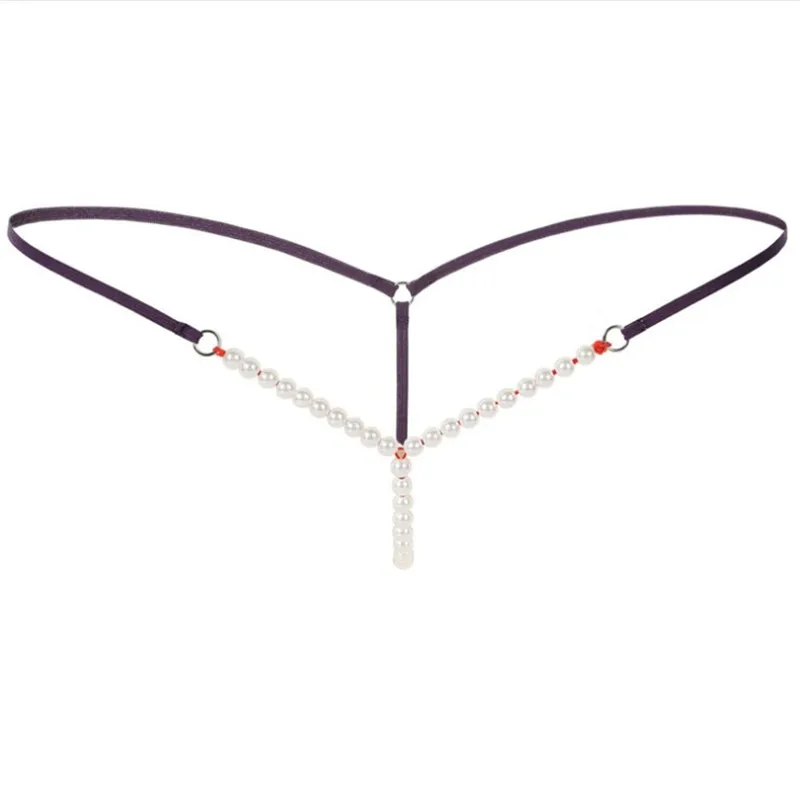 Сексуальные женские стринги с жемчугом женское Бесшовное нижнее белье